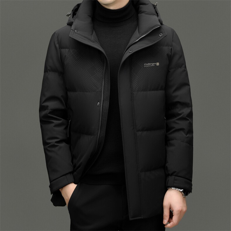 HYD8079新款冬季男士鸭绒羽绒服连帽保暖外套修身大衣，男装羽绒服，电商B360