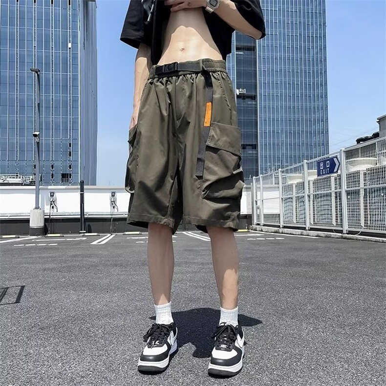 工装短裤男士夏季宽松韩版潮流潮牌休闲外穿运动薄款五分裤子,男装牛仔裤,星座1013