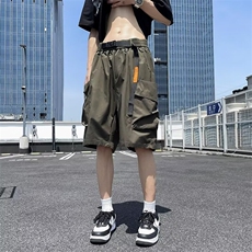 工装短裤男士夏季宽松韩版潮流潮牌休闲外穿运动薄款五分裤子，男装牛仔裤，星座1013