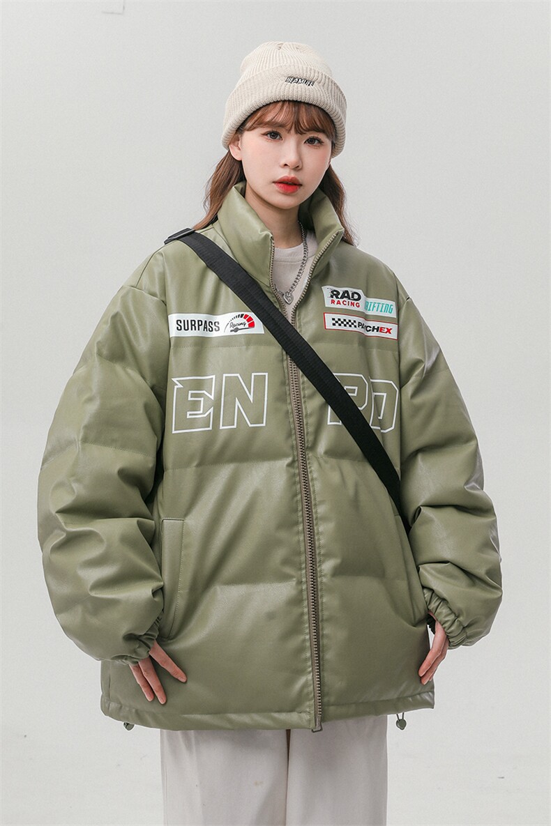 EQ156机车服皮衣冬季加棉加厚赛车服外套男女学院风面包服P118,男装皮衣,电商C306-1