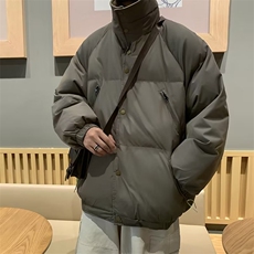 美式高街pu皮棉服男冬季痞帅宽松面包服外套潮牌设计感棉衣，男装棉衣，星座716-2