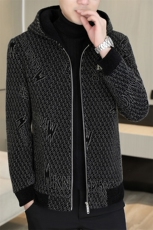 2025新款连帽加棉加厚修身潮流毛呢大衣男士外套D37P155控238，男装毛呢大衣，电商B226-2（原B217-2）