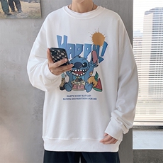 S6077-P35加绒-P40春季圆领卫衣男大码韩版宽松长袖外套男，男装卫衣，电商A040