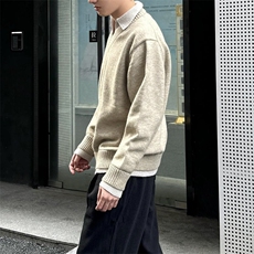 重磅北极绒假两件衬衫领毛衣美式高街复古休闲慵懒纯色翻领针织衫，男装针织衫/毛衣，电商A486