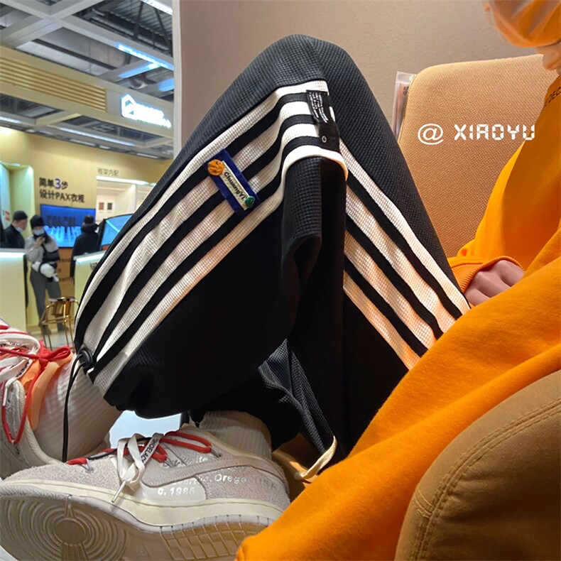 XZ616春夏季新款华夫格三条杠贴标薄款休闲裤TY311P45控58,男装休闲裤,星座512A（原616）