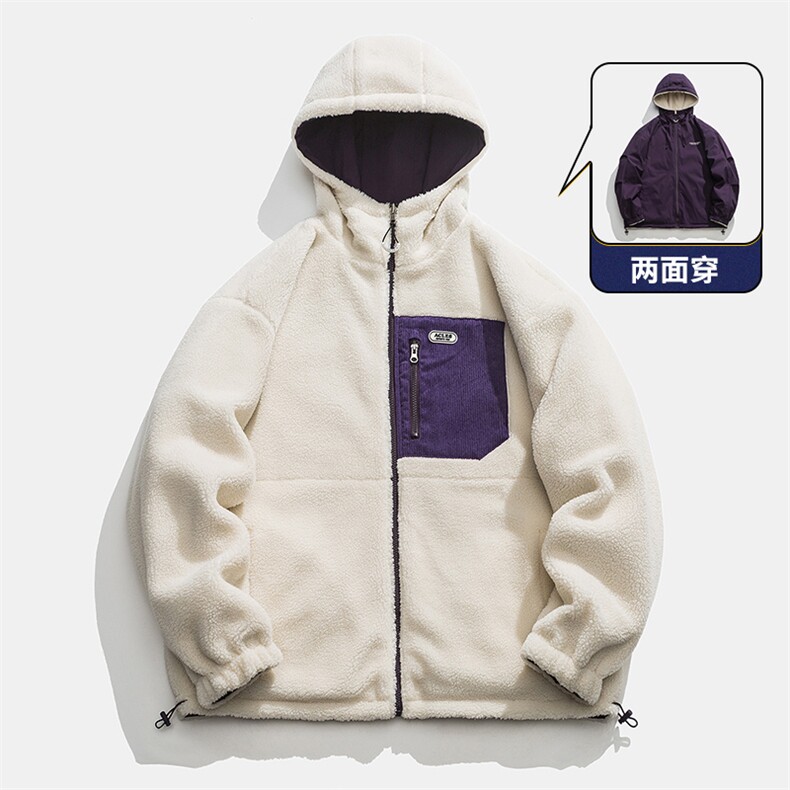 双面穿棉衣外套加绒加厚羊羔绒棉服情侣冬装A068-QCYRY12-TP120,男装棉衣,电商A068