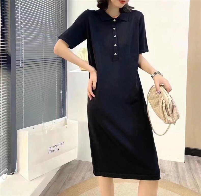 T裇领连衣裙，女装连衣裙，魅力元素