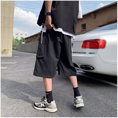 夏季七分裤男休闲潮宽松嘻哈7分短裤ins潮牌港风百搭运动bf工装裤，男装牛仔裤，星座1210-1