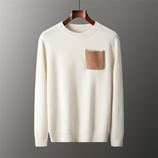 2024秋冬新款35%羊绒男士七针加厚带兜羊绒毛衣男装，男装羊绒套衫，雪贝坊一店