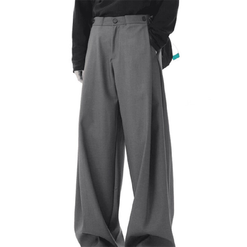 春秋美式高街休闲裤男女垂感阔腿西裤长裤纯色西装裤宽松直筒裤子，男装西服套装，电商A443