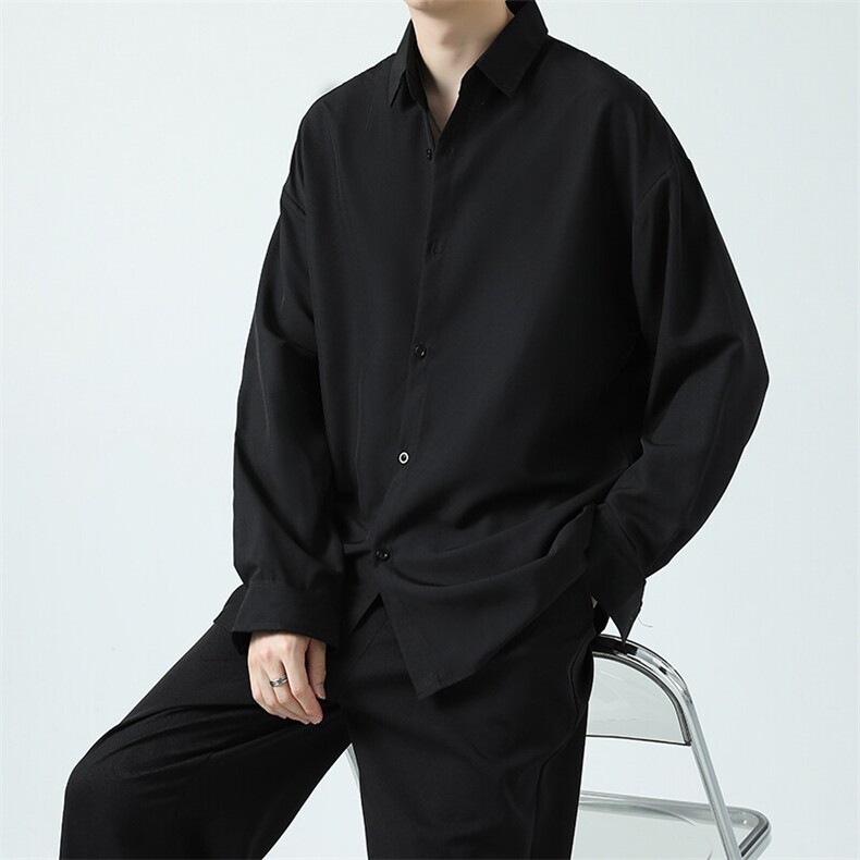 SJ-217-2-CS2415春夏秋季薄款冰丝长袖衬衫男垂感衬衣外套,男装衬衫,星座217-2