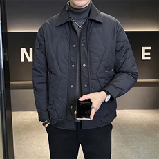 冬季男2025新款轻薄短款翻领假两件外套A313-18812-P165，女装短外套，电商A313