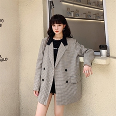 2021春秋装新款千鸟格小西装Z2961P105K168，女装西装，浙宝296A