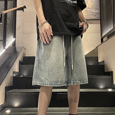 牛仔短裤宽松休闲潮流高街学生五分裤DK502P45，男装牛仔裤，电商D325