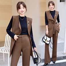 高级感洋气外套百搭显瘦西装裤腰带三件套女早秋新款时尚洋气套装，女装套装/套裙，尚娜萱