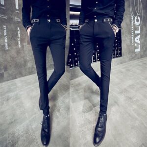 2021春男士裤韩版修身发型师小脚裤时尚休闲裤潮 P40,男装休闲裤,星座1904A