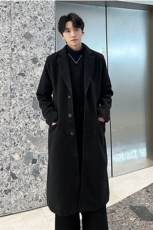 网图冬季加厚毛呢大衣男中长款韩版潮流风衣外套310A-FY900-P80，男装风衣，四季星座310A
