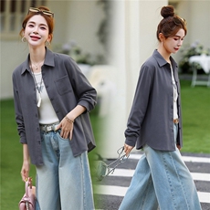 衬衫女棉亲肤透气外套，女装衬衫，芙芮