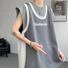 8XL-M重磅！特大码短袖T恤背心男宽松休闲假两件篮球服DX317P68，男装背心/马甲，电商D206-1