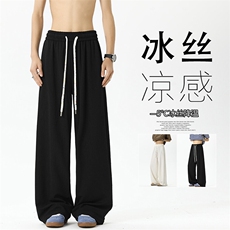 2025夏季新款无影墙大码美式垂感冰丝长裤M-5XLHK25331-特P35，男装休闲裤，电商A022