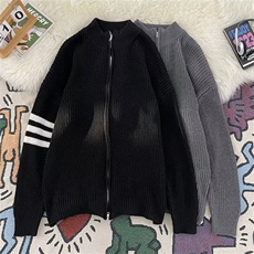 针织开衫男韩版潮流高街帅拼色2025冬季ins宽松毛衣外套MZ279-P47，男装针织衫/毛衣，星座412
