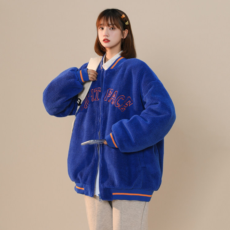 MY203-P110  棒球服羊羔毛棉衣女外套夹棉花加厚棉服厚款控138图片