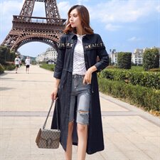 牛仔风衣外套个性简约舒适百搭优雅柔软亲肤时尚潮流，女装风衣，钱塘布衣