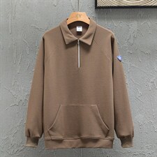 新款POLO衫灰墙挂拍华夫格休闲套头上衣PL3316-P40控68，男装卫衣，星座717