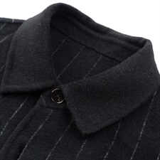 2023新款条纹衬衫厚款宽松羊毛衬衣爸爸装上衣YLCS2135138-P350，男装衬衫，电商B212（原钱塘6029）