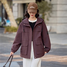 工装风休闲连帽派克服女中长款2025秋冬新款加绒加厚保暖棉服外套，女装棉衣/棉服，悦祺