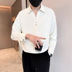 时尚潮流慵懒百搭原宿文艺新款气质v领翻领男新款春秋款 CM323图片