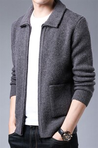 LB1818男式2023秋冬新款长袖毛衣开衫青年休闲外套P115,男装针织衫/毛衣,电商B360