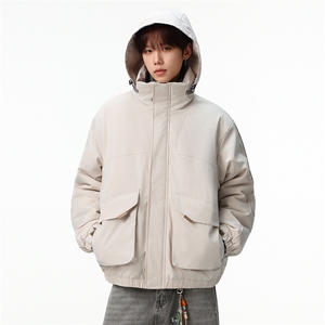 新款冬季大码羽绒棉服棉袄连帽工装韩版宽松外套A436-2533-P98图片