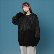 M3117/P70冬季中性风毛衣男女圆领针织衫腰果花扎染大码上衣控98，男装针织衫/毛衣，电商A141