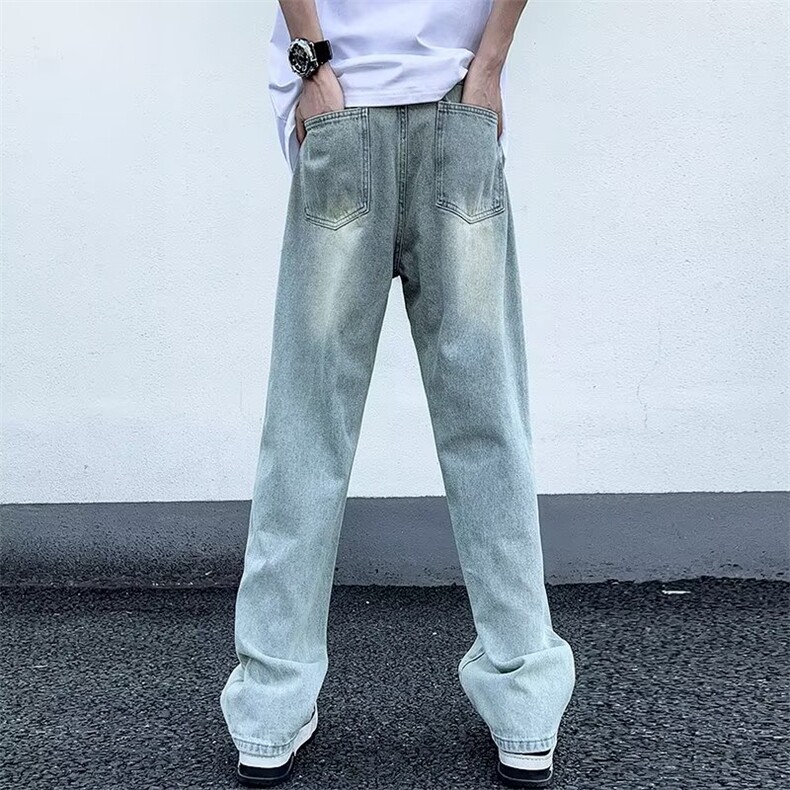 青春流行ins男直筒水洗牛仔裤P45,男装牛仔裤,星座1116-2