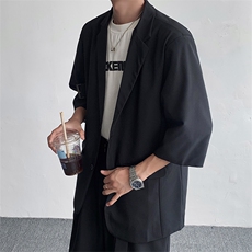 是套装新款现货男士黑色休闲西服套装百搭外套上衣TZ02-P118，男装西服套装，电商B327