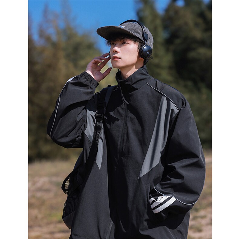 春季新款中性风三防户外夹克男立领冲锋衣外套DSA157B-JK1563-P75图片