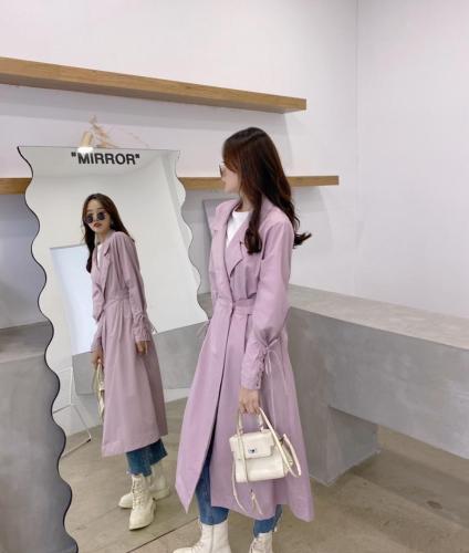早春薄款连衣裙式风衣 通勤百搭 OL职场风图片
