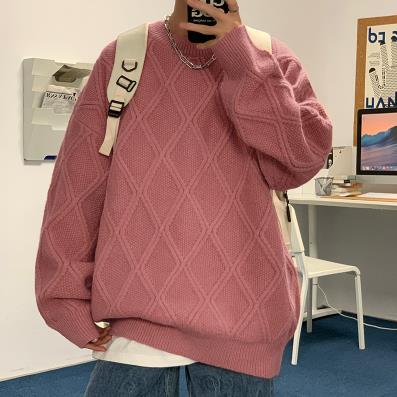 青年长袖套头宽松圆领休闲毛衣B045/75,男装针织衫/毛衣,电商C413