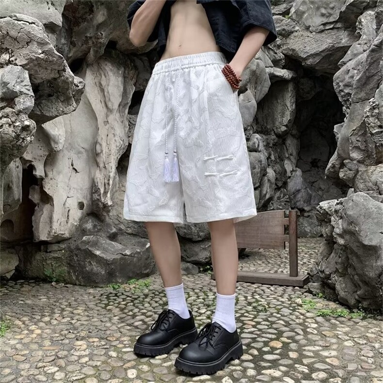 新中式盘扣休闲短裤男夏季风 D2232 P38图片
