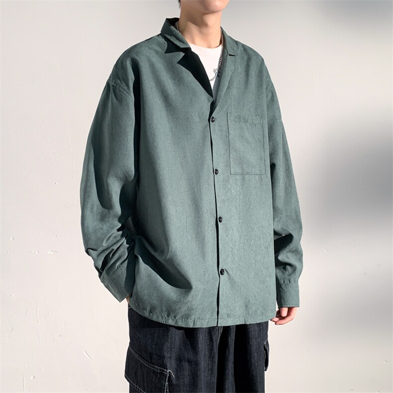 模特-衬衫外套男春秋高级感翻领上衣7579-P38,男装衬衫,电商B380（原B361）