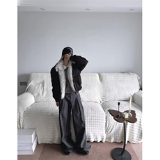 现货一件过冬1500G环保狼毛狼王短宽座山雕棉服JM006-p128，男装棉衣，星座910A