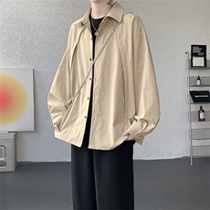 CS1159-特P33控58秋季潮流大码拼接高级感痞帅衬衫宽松外套男，男装衬衫，电商A059