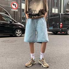 夏季牛仔短裤男直筒休闲百搭潮牌运动日系港风N761P36，男装牛仔裤，星座1116-2