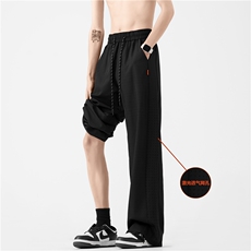 抖音品质夏季新款透气打孔冰丝宽松休闲裤B315-K080-特p35控68，男装休闲裤，电商B315