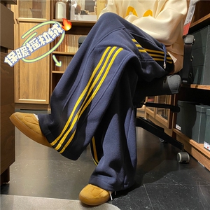 抖音品质冬季新款加厚摇粒绒条纹宽松休闲裤B315-K898-p55控78图片