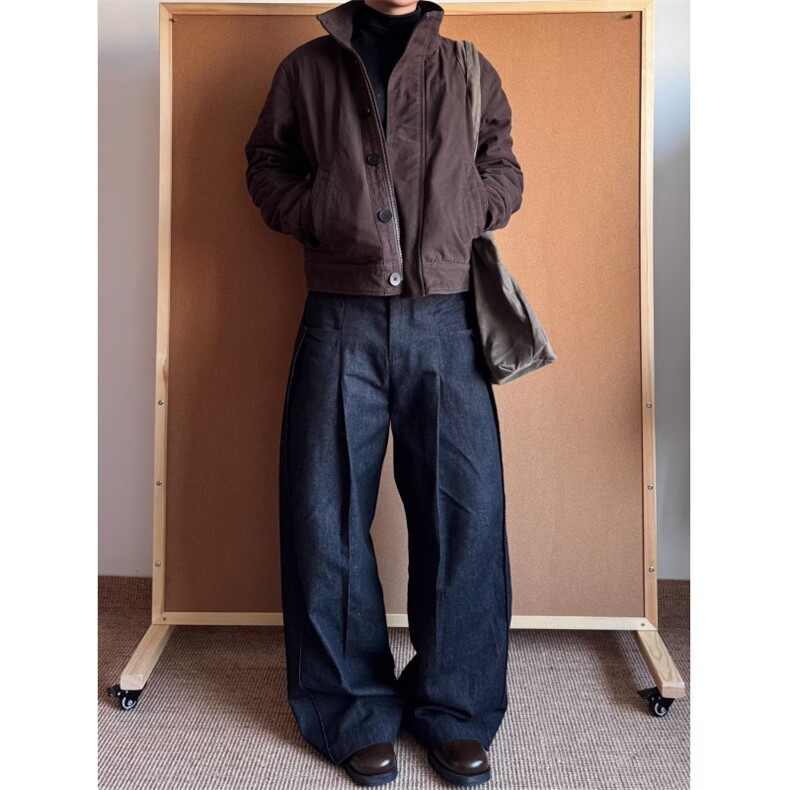 时尚流行简约日系潮流原宿新款慵懒ins仿兔毛座山雕夹克棉服外套,男装夹克,星座506A