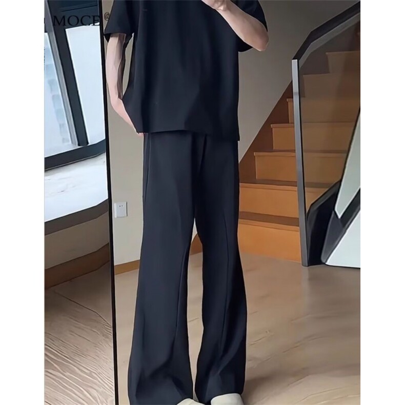 美式微喇西裤男女黑色西装裤垂感高级感薄款裤子SK23P35,男装西服套装,星座1112-1