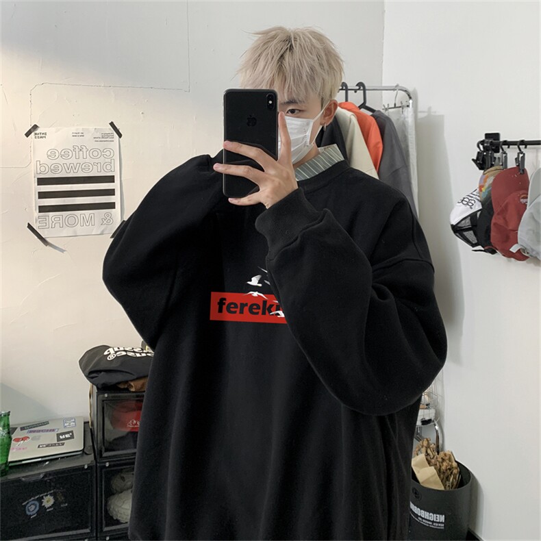 特P25控48秋冬新款男士圆领卫衣宽松休闲日常百搭上衣WQ2431,男装卫衣,电商B370
