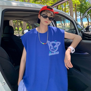 美式小恶魔印花无袖T恤 情侣装夏季背心/马甲/坎肩 B239-1283-P23图片